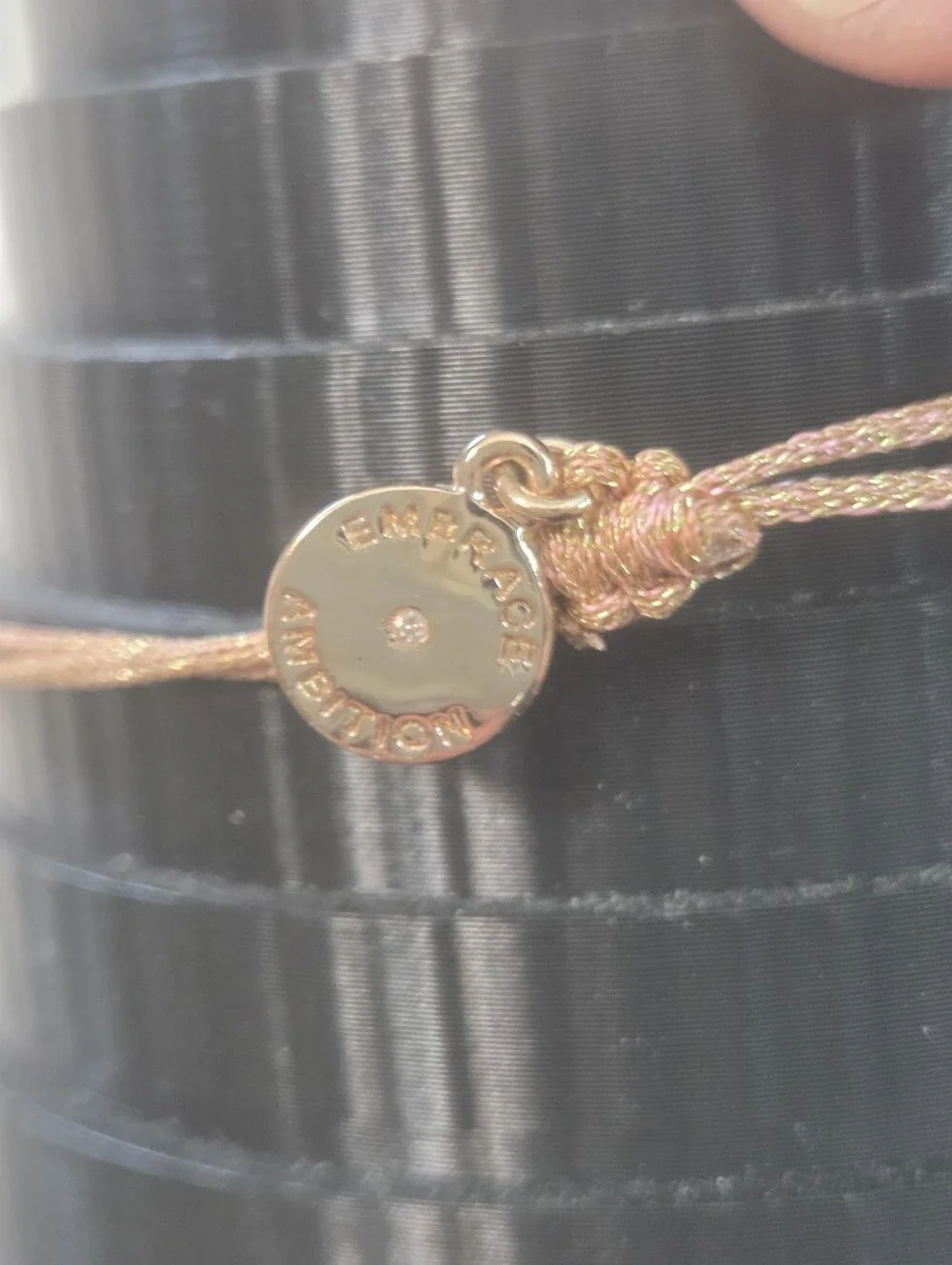 tory burch adjustable rose gold embrace ambition logo
